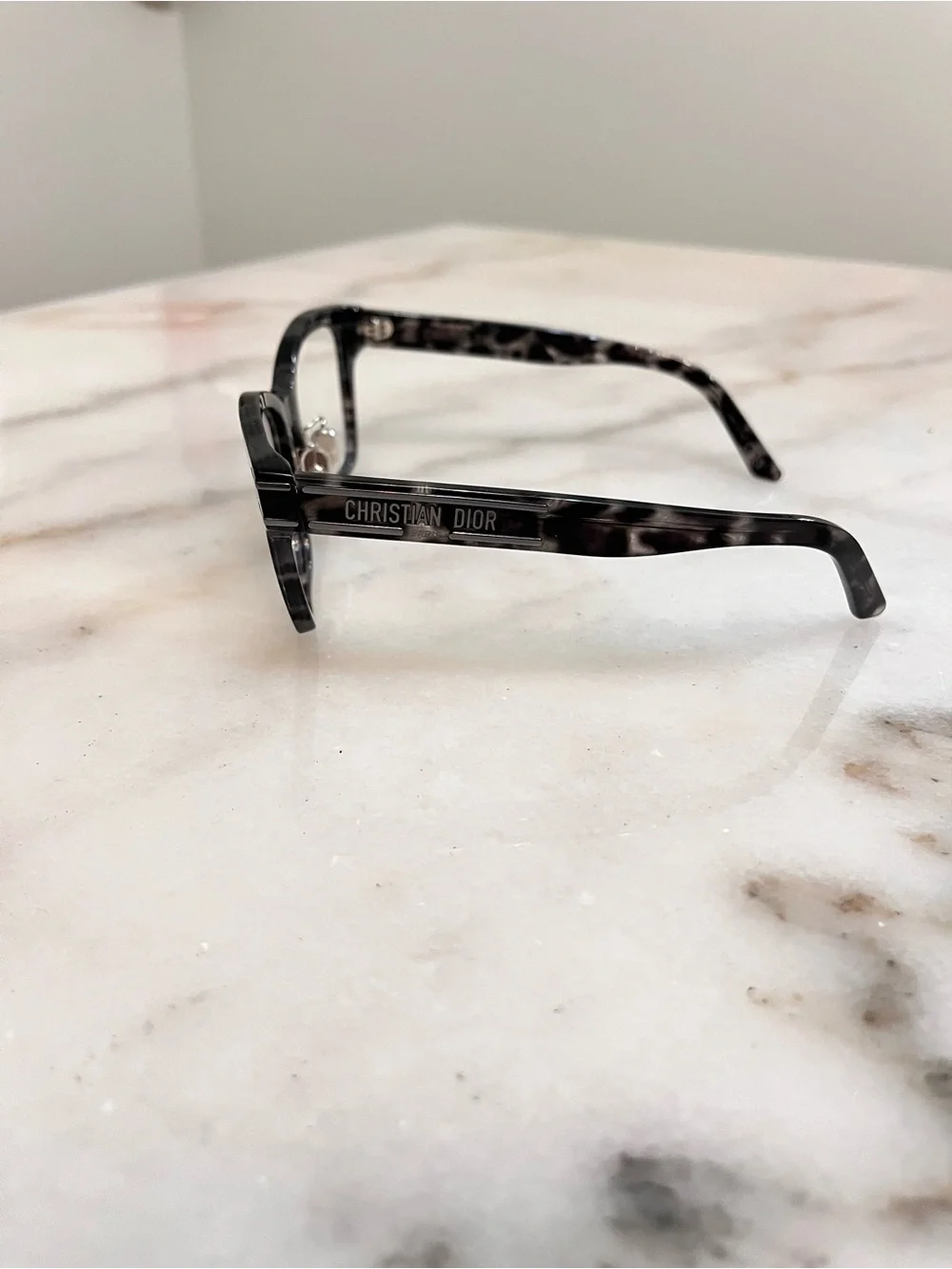 Dior Gray Tortoiseshell Square Optical Glasses
